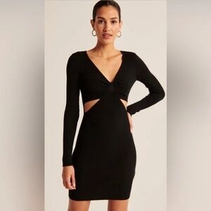 Abercrombie & Fitch Long-Sleeve Knot-Front Mini Sweater Dress
